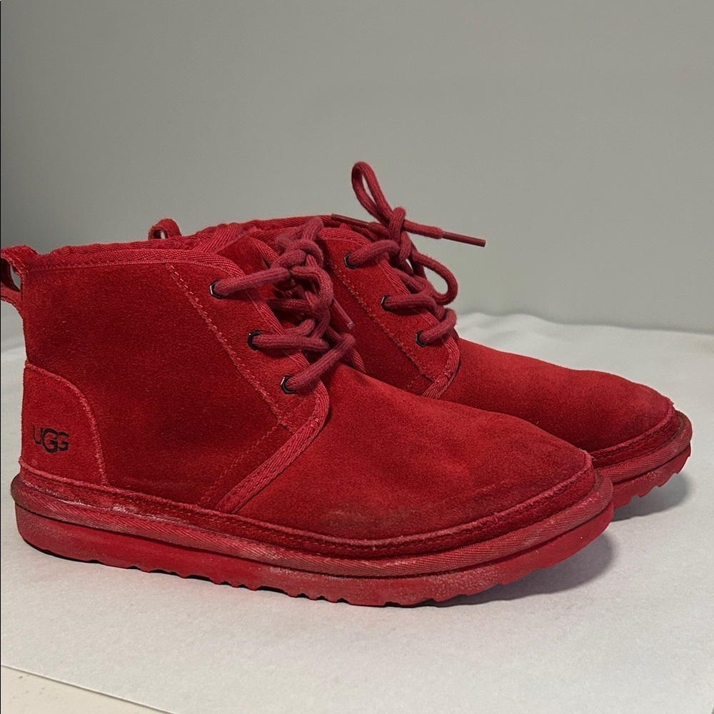 Kids Ugg Neumel II Red Suede Leather Boots Size 5